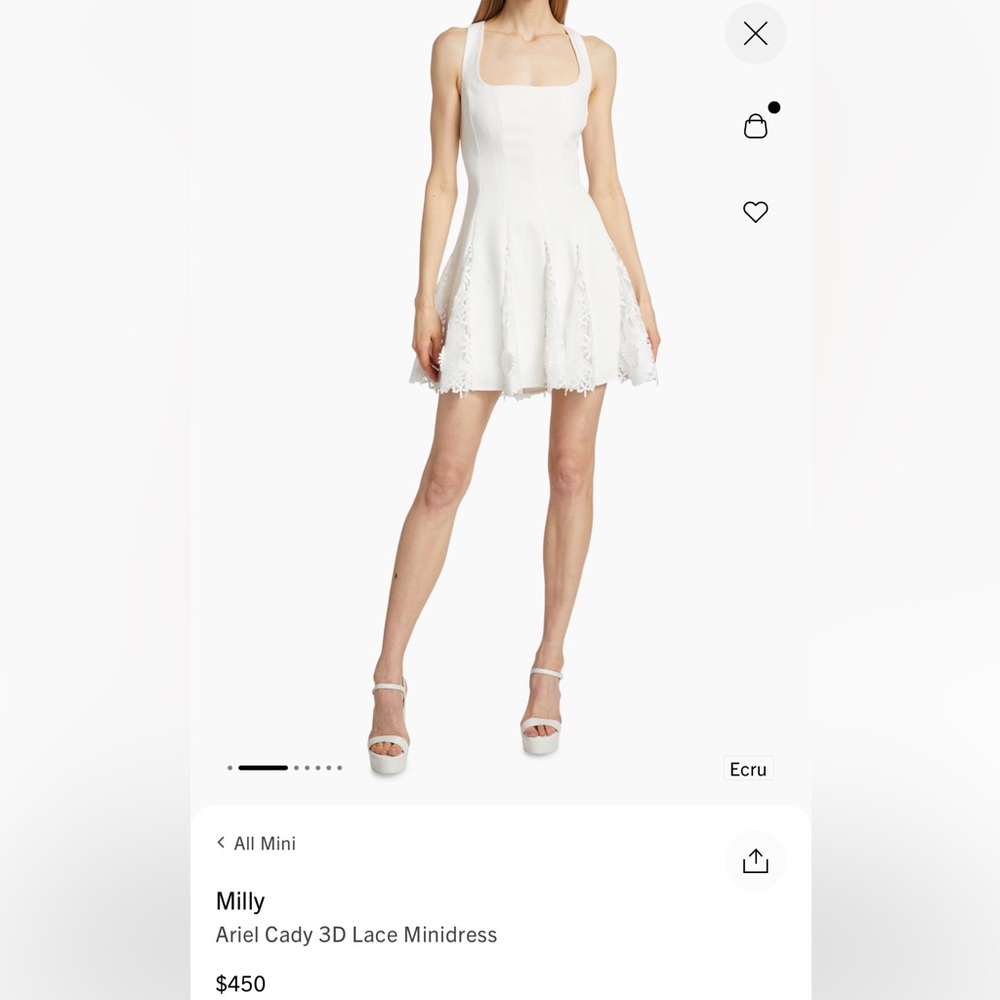 Size 2 Milly White Lace Mini Dress